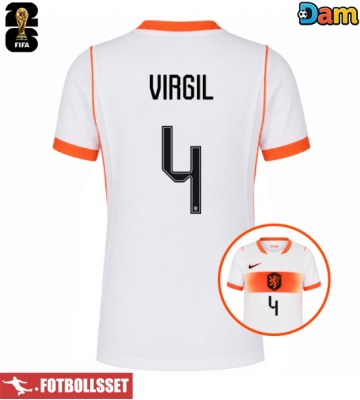 Nederländerna Virgil van Dijk #4 Bortatröja Dam VM 2026 Kortärmad